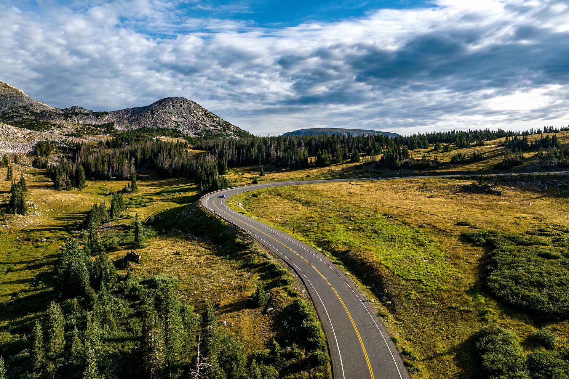 Winding road in Wyoming